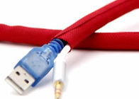 Individu chaud de coupe enveloppant le polyester gainant tressé fendu pour des câbles d'A/V HDMI