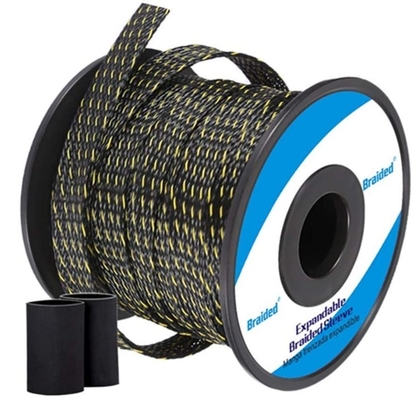 acheter Résistant gainant tressé expansible d'abrasion d'ANIMAL FAMILIER flexible noir et jaune adapté aux besoins du client fabrication en ligne