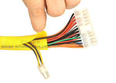 acheter Individu jaune de couleur enveloppant gainer tressé fendu pour les fils électriques fabrication en ligne
