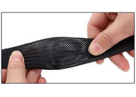douille résistante à la chaleur de fil de 15mm, noir gainant tressé expansible pour la gestion de câble