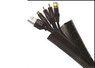 Flexible ignifuge matériel de Velcro d'ANIMAL FAMILIER noir de manchon de câble pour le harnais de câble