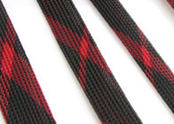 Polyester tressé expansible rouge/de noir mélange gainant pour l'enveloppe de harnais de câble
