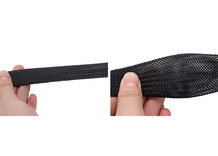 Gainer tressé électrique de couleur noire ignifuge flexible pour le harnais de câble