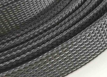 Gaine tressée extensible d'ANIMAL FAMILIER adapté aux besoins du client, gaine flexible de câble de couleur noire