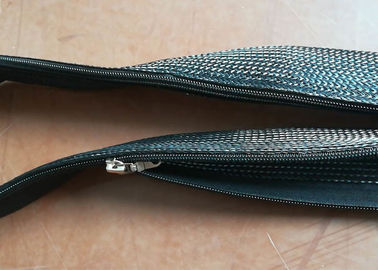 L'enveloppe tressée par manchon de câble noir de tirette de couleur ferment la fermeture éclair le diamètre fait sur commande rangé de câble